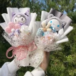 Cartoon My Melody Kuromi Cinnamoroll Kt Cat Plush Doll Creative Flower Bouquet Valentine Christmas Graduation Birthday Gift - Imagine 4