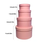 Round Gift Boxes with Lids Set of 4 Pink Gift Box Nesting Gift Boxes for Presents Birthday Wedding Valentines Gift Boxes - Imagine 6