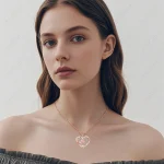 Birthday Pink Heart Pendant Necklaces With Rose Gift Box For Women Christmas Valentine Girlfriend New Trendy Wedding Jewelry - Imagine 2