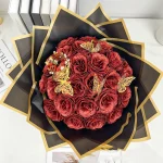 12/24pcs Red Glitter Roses Bouquet DIY Gift Set Everlasting Shiny Artificial Rose for Valentines Anniversary Engagement Wedding - Imagine 2