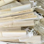 30/80 Pcs Personalized Wedding Handmade Silk Fan Wedding and Party Gift Custom Gifts With organza bag mariage abanicos para boda - Imagine 5