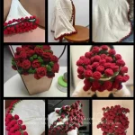 DIY Soft Rose Bouquet Foldable Blanket Wool Crochet Throw Perfect for Home Decoration Birthday Mothers Day Valentines Day Gifts - Imagine 4