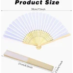 30/80 Pcs Personalized Wedding Handmade Silk Fan Wedding and Party Gift Custom Gifts With organza bag mariage abanicos para boda - Imagine 2
