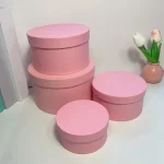 Round Gift Boxes with Lids Set of 4 Pink Gift Box Nesting Gift Boxes for Presents Birthday Wedding Valentines Gift Boxes - Imagine 4