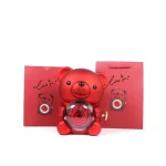 Eternal Rose Bear Gifts Box with Necklace Rotate Rose Jewelry Box Valentine Wedding Storage Christmas Gift for Women Girlfriend - Imagine 4