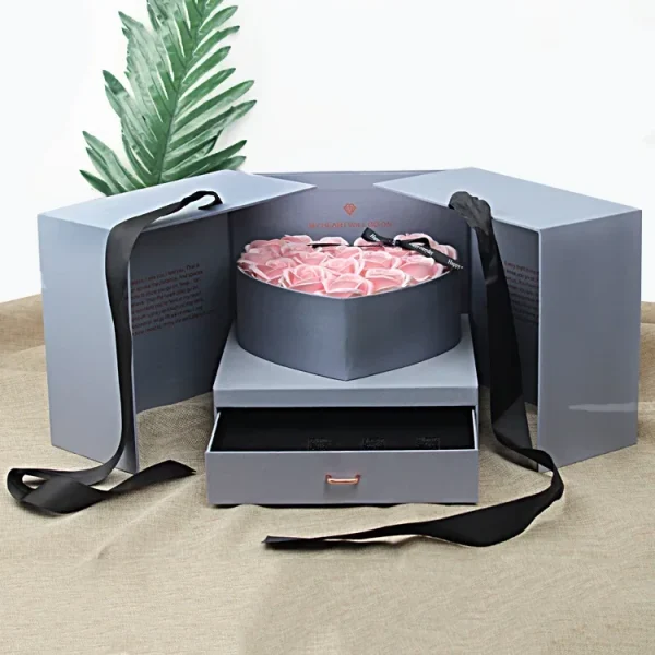 Christmas Gifts Romantic Gifts Magic Cube Rose Gift Box Qixi Valentine's Day Double Door Soap Flower Gift Box Simulated Flower