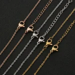 AHKNORMAILCUI 5pcs/Lot Stainless Steel 1 1.5 2mm Rolo Link Chain Necklace Gold 40 45 50 60CM Long Chain Lobster Clasp Necklace - Imagine 6