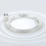 WOSTU Hot Sale Fashion 45CM Silver color Snake Chain Necklace Pendant Fit Original Beads Charms DIY Jewelry Gift - Imagine 6