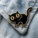 Cute Black Cat Enamel Pin Cartoon Animal Brooch For Coat Women's Brooches Funny Lapel Badges Jewelry Gift for Friends