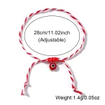 Go2boho 2024 New Colorful Flat Evil Eyes Tradition Red White Twist Chain Greek March Bracelets Martis Jewelry for Women - Imagine 6