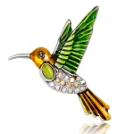 Fashion Colorful Enamel Hummingbird Brooches For Women Unique Personality Animal Inlaid Rhinestone Colibri Brooch Pins Jewelry - Imagine 2