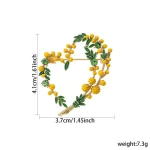 Beautiful 2-color Fruits Heart Brooches Enamel French Style Love Party Plant Brooch Gifts Retro Mimosa Brooch Unisex - Imagine 6