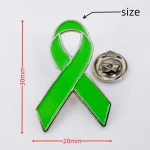 5/10/50/100 Pcs Lime Green Ribbon Pin Flat Mental Health Pins Bulk Awareness Products Jewelry for Men Women - Imagine 5