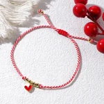 Go2boho 2024 Martis Elegant Jewelry 18k Gold Plated Bead Copper Heart Pendant Greek March Bracelet For Women New Year Gifts - Imagine 5