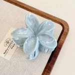 Korean Hawaiian Gradient Flower Hair Claw Clip For Women Girl Fashion Plastic Non Slip Hold Hairpin Barrette Hair Accessories - Imagine 5