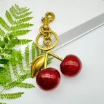 Trendy Red Cherry Pendant Keychain for Women Cute Bag Decorations Multifunctional Jewelry Car Key Accessories Charm Keyring Gift - Imagine 2