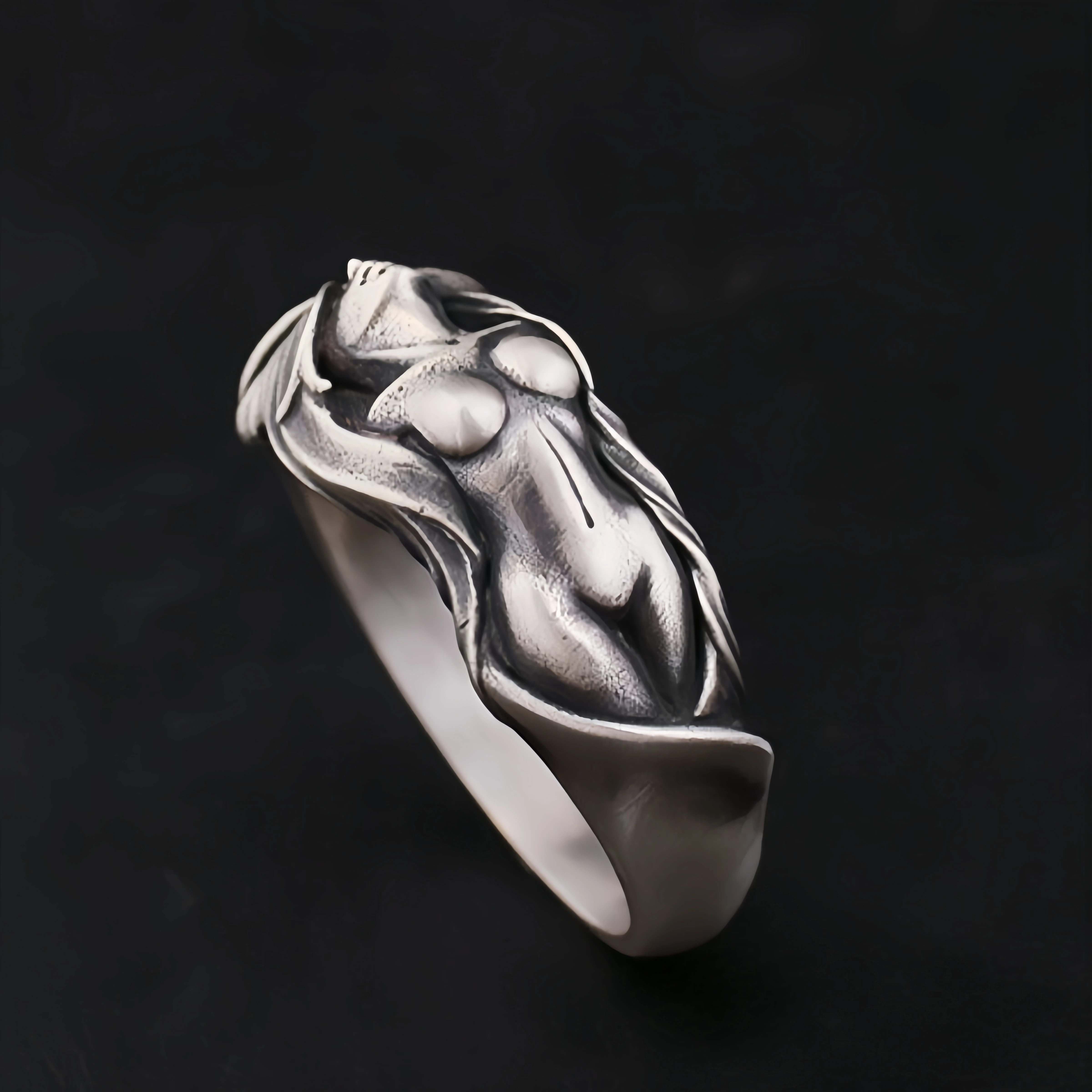 kf-S78bad8827608496db0636f2ef838f037w Retro The Nude Body Adjustable Open Ring For Men Punk Gothic Edgy Hiphop Copper Jewelry Bold Statement Vintage Accessories Gift - Imagine 1