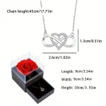 Elegant Infinity Heart Shape Pendant Necklace With Luxury Rose Gift Box For Girlfriend Wife Christmas Valentine Anniversary Gift - Imagine 4