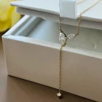 4cttw Marquise Cut Full Moissanite Diamond Pendant Necklace for Women 100% S925 Silver 3-Stone Y-Style Long Tassel Neck Chain - Imagine 5