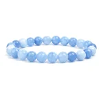 Natural Stone Beads Bracelet For Women Men Amethysts Crystal Quartzs Aquamarines Jades Jewelry Agates Elastic Bangle Bracelets - Imagine 3