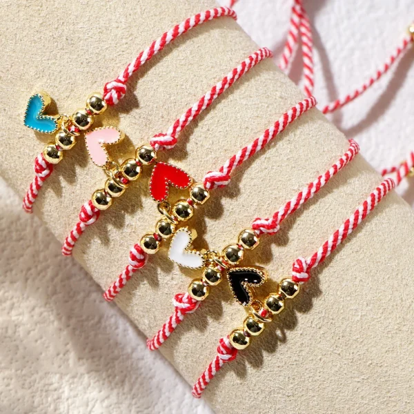 Go2boho 2024 Martis Elegant Jewelry 18k Gold Plated Bead Copper Heart Pendant Greek March Bracelet For Women New Year Gifts