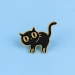 Cute Black Cat Enamel Pin Cartoon Animal Brooch For Coat Women's Brooches Funny Lapel Badges Jewelry Gift for Friends - Imagine 5