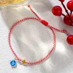 Shinus 2024 New Martis Spring Glass Hope Evil Eye And Copper Cross Greek March Bracelet For Women Dainty Jewelry Birthday Gift - Imagine 5