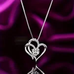 Elegant Heart Zircon Necklace With Luxury Rose Flower Gift Box For Women Girlfriend Valentine's Day Gift 2024 New In Jewelry - Imagine 2