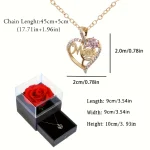 Mom Heart Pendant Necklace With Rose Gift Box For Mom Birthday Christmas Romantic Gift 2024 New In Fashion Luxury Zirocn Jewelry - Imagine 5