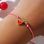 Go2boho 2024 Martis Elegant Jewelry 18k Gold Plated Bead Copper Heart Pendant Greek March Bracelet For Women New Year Gifts - Imagine 4