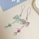 Phone Charm Y2K Phone Chain Trendy Pendant Bow Lanyard Mobile Phone Strap Sweet Girl Key Cord Mobile Lanyard Jewelry Gift - Imagine 2