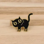 Cute Black Cat Enamel Pin Cartoon Animal Brooch For Coat Women's Brooches Funny Lapel Badges Jewelry Gift for Friends - Imagine 4