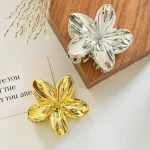 Korean Hawaiian Gradient Flower Hair Claw Clip For Women Girl Fashion Plastic Non Slip Hold Hairpin Barrette Hair Accessories - Imagine 6