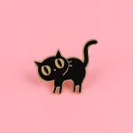 Cute Black Cat Enamel Pin Cartoon Animal Brooch For Coat Women's Brooches Funny Lapel Badges Jewelry Gift for Friends - Imagine 6